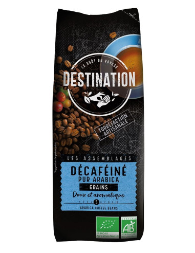KAWA ZIARNISTA BEZKOFEINOWA ARABICA 100 % BIO 250 g - DESTINATION