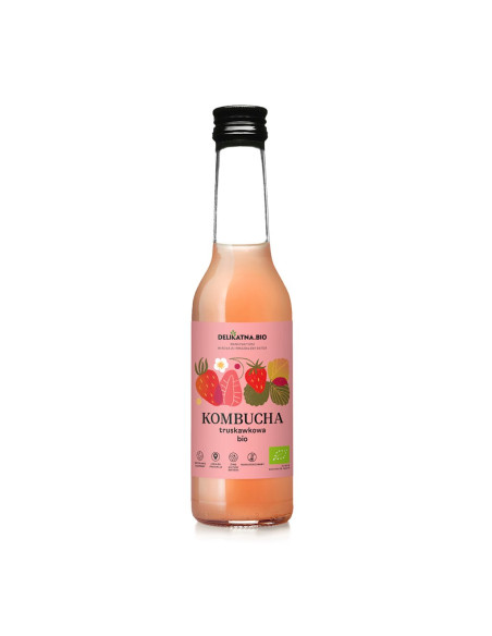 KOMBUCHA TRUSKAWKOWA BIO 270 ml - DELIKATNA