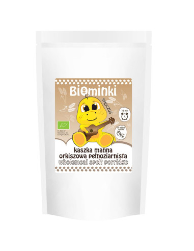 KASZKA MANNA ORKISZOWA PEŁNOZIARNISTA BEZ DODATKU CUKRÓW BIO 200 g - BIOMINKI