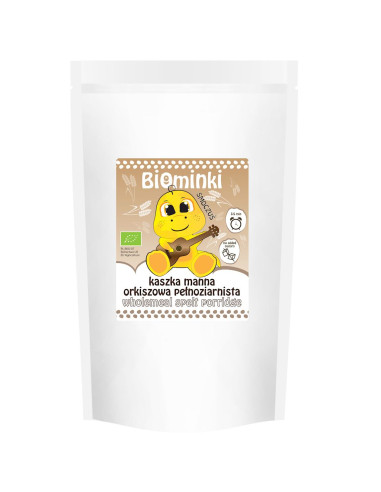 KASZKA MANNA ORKISZOWA PEŁNOZIARNISTA BEZ DODATKU CUKRÓW BIO 500 g - BIOMINKI