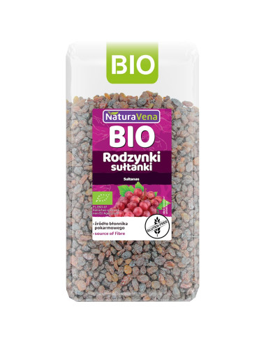 RODZYNKI SUŁTANKI BEZGLUTENOWE BIO 400 g - NATURAVENA