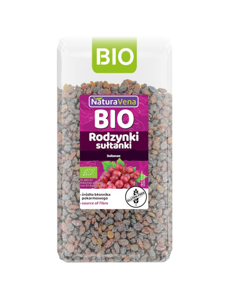 RODZYNKI SUŁTANKI BEZGLUTENOWE BIO 400 g - NATURAVENA