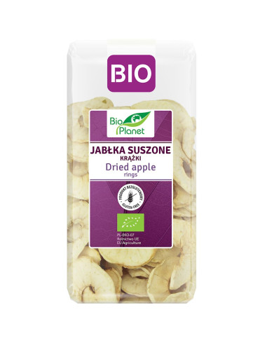 JABŁKA SUSZONE KRĄŻKI BEZGLUTENOWE BIO 100 g - BIO PLANET
