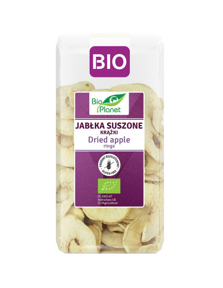 JABŁKA SUSZONE KRĄŻKI BEZGLUTENOWE BIO 100 g - BIO PLANET