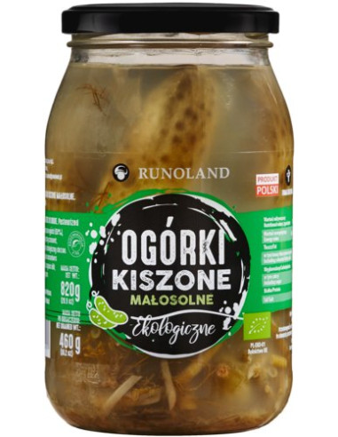 OGÓRKI KISZONE MAŁOSOLNE BIO 820 g (460 g) - RUNOLAND