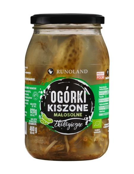 OGÓRKI KISZONE MAŁOSOLNE BIO 820 g (460 g) - RUNOLAND