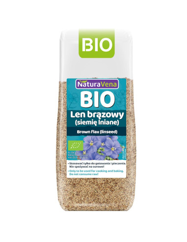 LEN BRĄZOWY (SIEMIĘ LNIANE) BIO 250 g - NATURAVENA