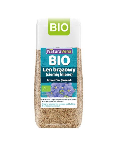 LEN BRĄZOWY (SIEMIĘ LNIANE) BIO 250 g - NATURAVENA