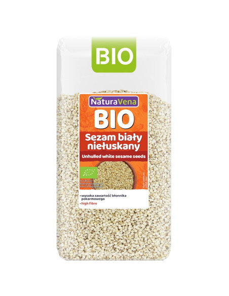 SEZAM BIAŁY NIEŁUSKANY BIO 250 g - NATURAVENA