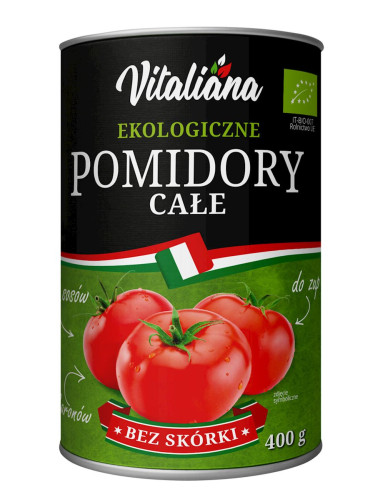 POMIDORY CAŁE BEZ SKÓRKI BIO 400 g - VITALIANA
