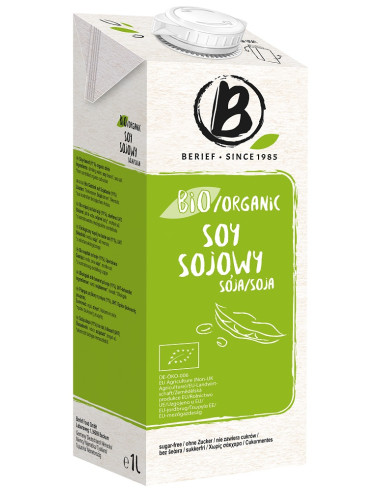 NAPÓJ SOJOWY NATURALNY BEZ CUKRU BEZGLUTENOWY BIO 1 L - BERIEF