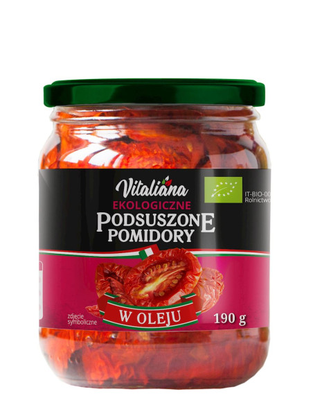 POMIDORY PODSUSZONE W OLEJU BIO 190 g (120 g) - VITALIANA