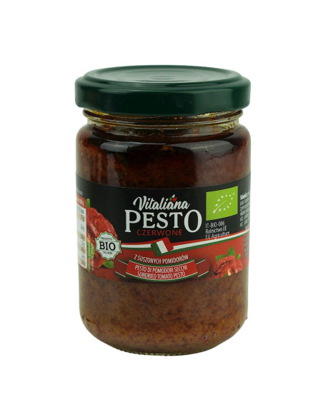 PESTO CZERWONE Z SUSZONYCH POMIDORÓW BIO 140 g - VITALIANA