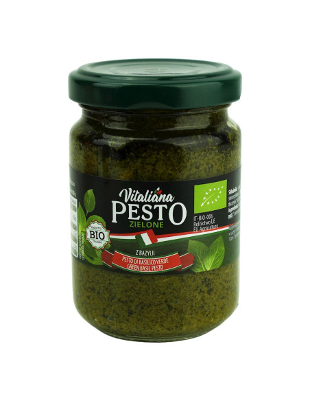 PESTO ZIELONE Z BAZYLII BIO 140 g - VITALIANA