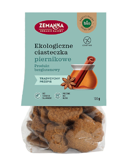 CIASTKA PIERNIKOWE BEZGLUTENOWE BIO 100 g - ZEMANKA (PRODUKT SEZONOWY)