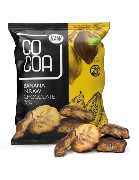 BANANY W CZEKOLADZIE SUROWEJ BIO 70 g - COCOA