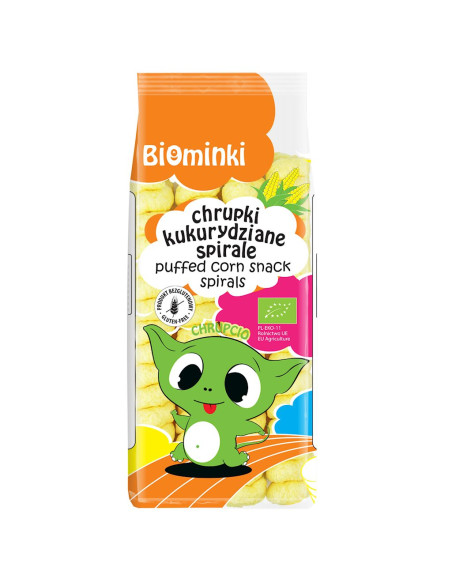 CHRUPKI KUKURYDZIANE SPIRALE BEZGLUTENOWE BIO 60 g - BIOMINKI