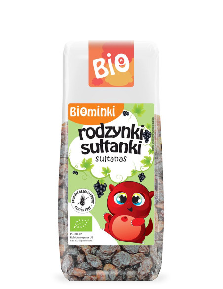 RODZYNKI SUŁTANKI BEZGLUTENOWE BIO 150 g - BIOMINKI