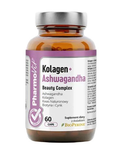 KOLAGEN + ASHWAGANDHA BEAUTY COMPLEX BEZGLUTENOWE 60 KAPSUŁEK - PHARMOVIT (CLEAN LABEL)