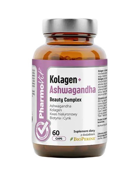KOLAGEN + ASHWAGANDHA BEAUTY COMPLEX BEZGLUTENOWE 60 KAPSUŁEK - PHARMOVIT (CLEAN LABEL)