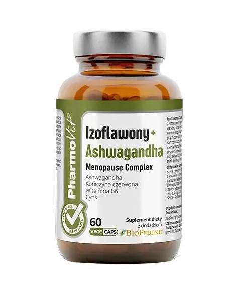 IZOFLAWONY + ASHWAGANDHA MENOPAUSE COMPLEX BEZGLUTENOWE 60 KAPSUŁEK - PHARMOVIT (CLEAN LABEL)