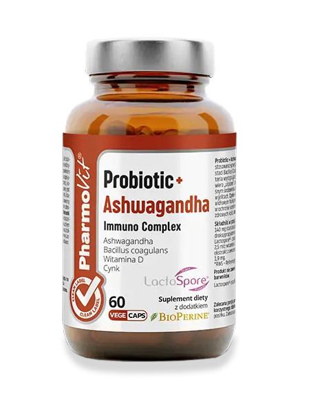 PROBIOTIC + ASHWAGANDHA IMMUNO COMPLEX BEZGLUTENOWE 60 KAPSUŁEK - PHARMOVIT (CLEAN LABEL)