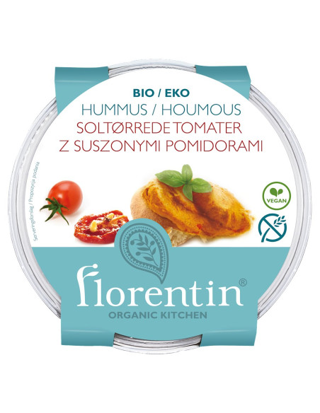 HUMMUS Z SUSZONYMI POMIDORAMI BEZGLUTENOWY BIO 170 g - FLORENTIN