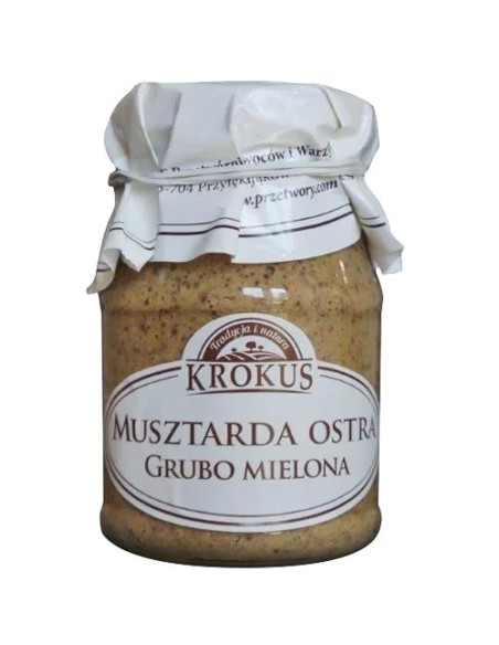 MUSZTARDA OSTRA GRUBO MIELONA 185 g - KROKUS