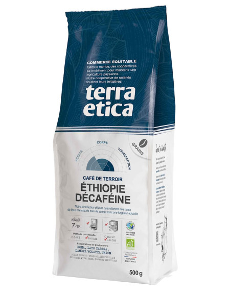 KAWA ZIARNISTA BEZKOFEINOWA ARABICA 100 % ETIOPIA FAIR TRADE BIO 500 g - TERRA ETICA