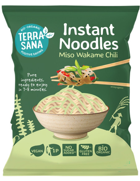ZUPA BŁYSKAWICZNA Z MAKARONEM, MISO, WAKAME I CHILI BEZGLUTENOWA BIO 90 g - TERRASANA