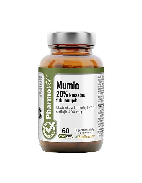 MUMIO EKSTRAKT (400 mg) BEZGLUTENOWY 60 KAPSUŁEK - PHARMOVIT (CLEAN LABEL)