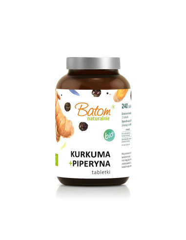 KURKUMA + PIPERYNA BIO 240 TABLETEK - BATOM