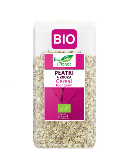 PŁATKI 4 ZBOŻA (ORKISZ, OWIES, JĘCZMIEŃ, ŻYTO) BIO 300 g - BIO PLANET