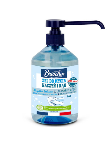 ŻEL DO MYCIA NACZYŃ I RĄK NA BAZIE MYDŁA LNIANEGO I ALG MORSKICH ECO 500 ml - BRIOCHIN