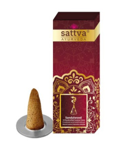 KADZIDEŁKA INDYJSKIE STOŻKOWE SANDAŁOWE (10 szt.) 20 g - SATTVA (AYURVEDA)