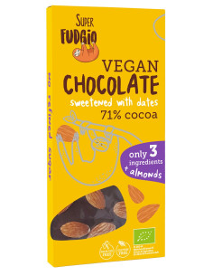 CZEKOLADA SŁODZONA DAKTYLAMI Z MIGDAŁAMI BEZGLUTENOWA BIO 100 g - ME GUSTO (SUPER FUDGIO)