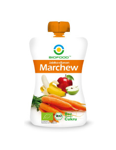 MUS JABŁKO - BANAN - MARCHEW BEZ DODATKU CUKRÓW BEZGLUTENOWY BIO 200 g - BIOFOOD