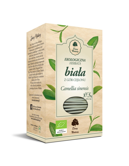 HERBATA BIAŁA CEJLOŃSKA BIO (25 x 1,5 g) 37,5 g - DARY NATURY