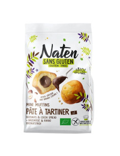 MUFFINKI MINI Z NADZIENIEM ORZECHOWO - KAKAOWYM BEZGLUTENOWE BIO 200 g - NATEN