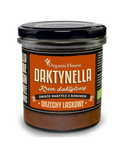 KREM KOKOS - DAKTYLE MEDJOOL - ORZECHY LASKOWE BEZGLUTENOWY BIO 280 g - ORGANICHOUSE (DAKTYNELLA)