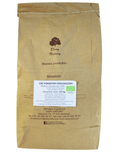 HERBATKA LIŚĆ POKRZYWY BIO 500 g - HORECA (DARY NATURY)