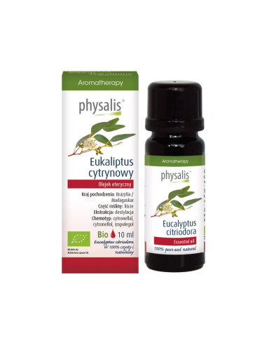 OLEJEK ETERYCZNY EUKALIPTUS CYTRYNOWY BIO 10 ml - PHYSALIS