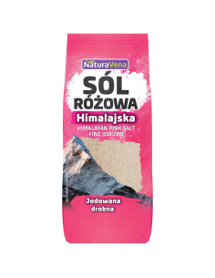 SÓL HIMALAJSKA RÓŻOWA DROBNO MIELONA JODOWANA 500 g - NATURAVENA
