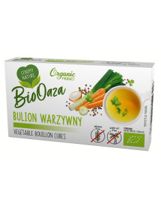 BULION - KOSTKI WARZYWNE BEZ DODATKU CUKRÓW BEZGLUTENOWE BIO (6 x 11 g) 66 g - BIOOAZA