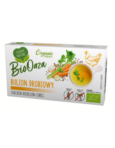 BULION - KOSTKI DROBIOWE BEZ DODATKU CUKRÓW BEZGLUTENOWE BIO (6 x 11 g) 66 g - BIOOAZA