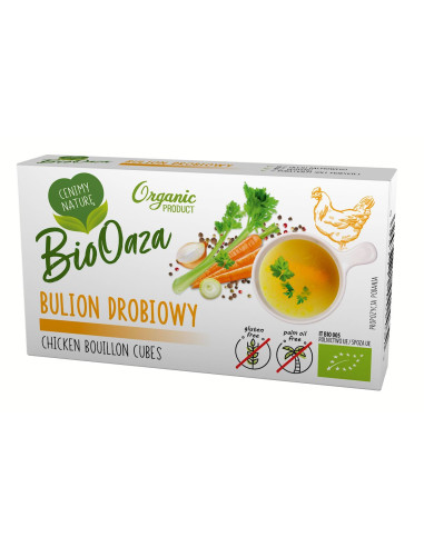 BULION - KOSTKI DROBIOWE BEZ DODATKU CUKRÓW BEZGLUTENOWE BIO (6 x 11 g) 66 g - BIOOAZA