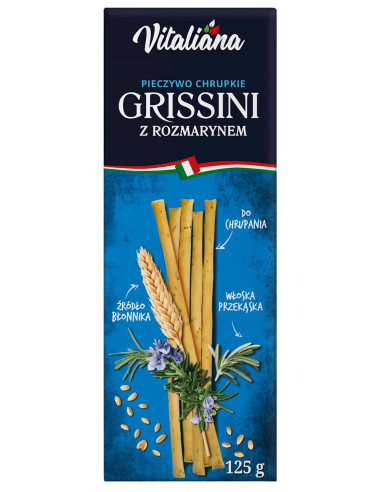 PALUSZKI GRISSINI Z ROZMARYNEM 125 g - VITALIANA