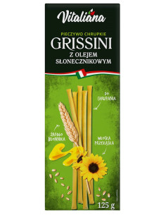 PALUSZKI GRISSINI Z OLEJEM SŁONECZNIKOWYM 125 g - VITALIANA