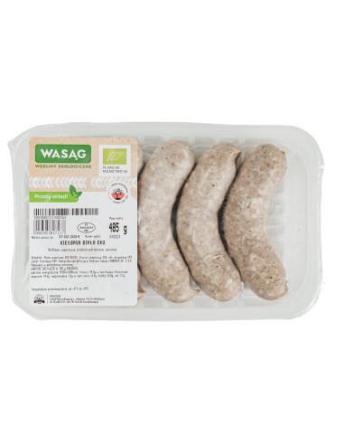 KIEŁBASA BIAŁA BIO (6 szt.) 485 g - WASĄG (Z PÓŁKI)