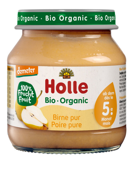 GRUSZKA BEZ DODATKU CUKRÓW BEZGLUTENOWA OD 5 MIESIĄCA DEMETER BIO 125 g (SŁOIK) - HOLLE